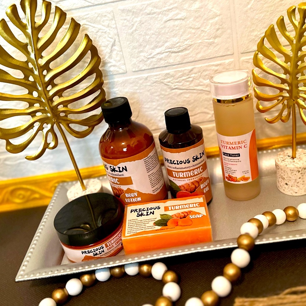 high class whitening ance help cosmetic set turmeric soap , serum , lotion